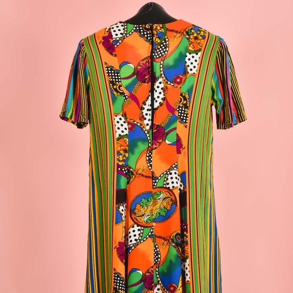 90s Vintage Colorful Striped Summer Maxi Dress - Picture 7 of 11